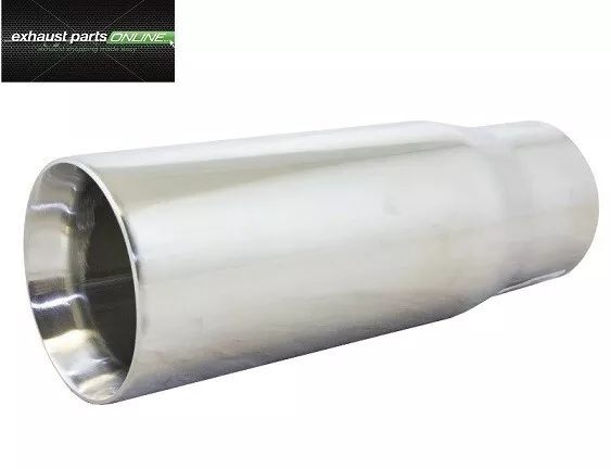 Exhaust Tip Stainless Steel 2 1/2" Inlet, 3" Outlet, 8 1/4" Long - Straight Cut