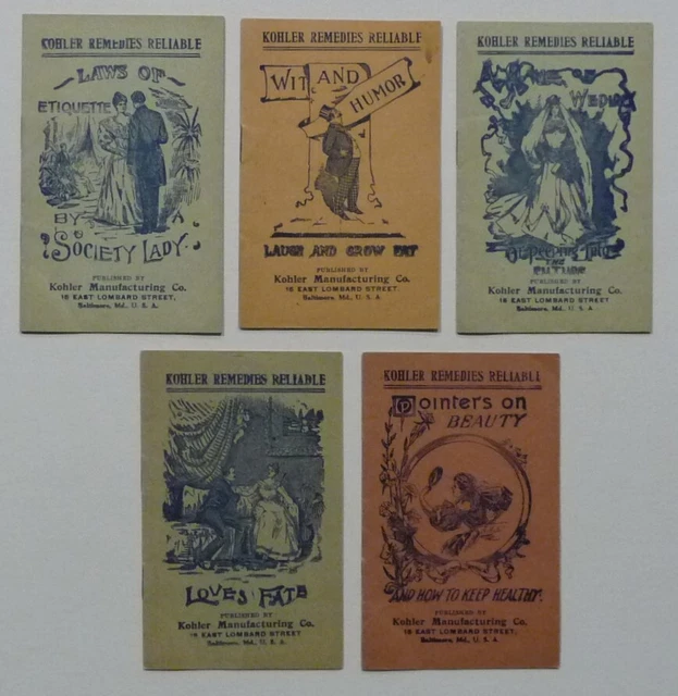 Lot of 5 KOHLER REMEDIES RELIABLE "Quack Medicine" Phamplets 1890's