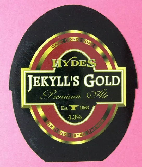 Beer Pump Clip Badge Insert Hydes Brewery Manchester Jekylls Gold Premium PB108