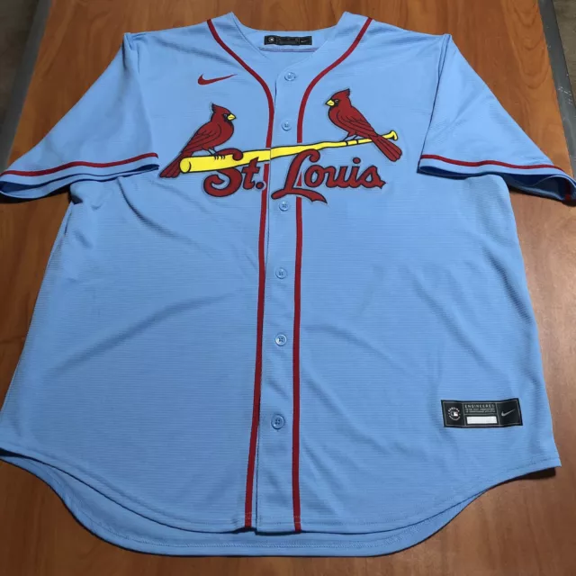 St Louis Cardinals MLB NIKE Light Blue Alternate Replica Jersey Women's XL