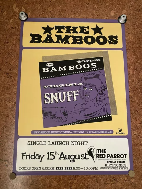 The Bamboos gig poster 1986 Citadel Punk Australia Lime Spider Stems New Christs