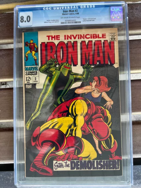 HIGH GRADE!    Invincible IRON MAN #2  1968   CGC 8.0