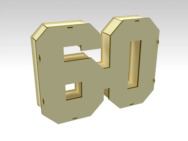 MODÈLE DXF CDR SVG - Boîte cadeau 3D numéro 60 pour découpe laser et ...