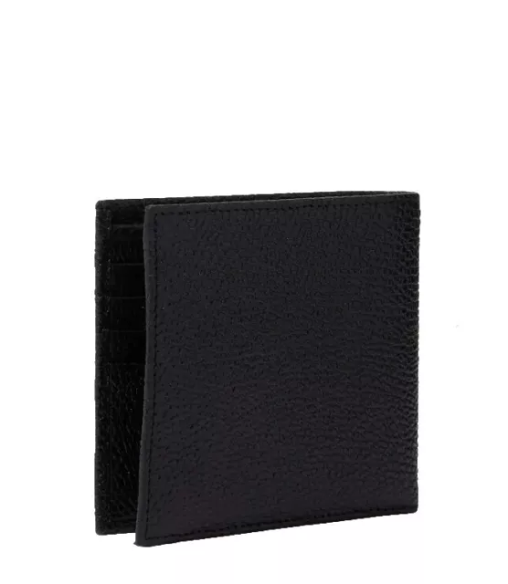Giorgio Armani Men's Bi-fold Black Leather Wallet  Retail $159 Minimal 2