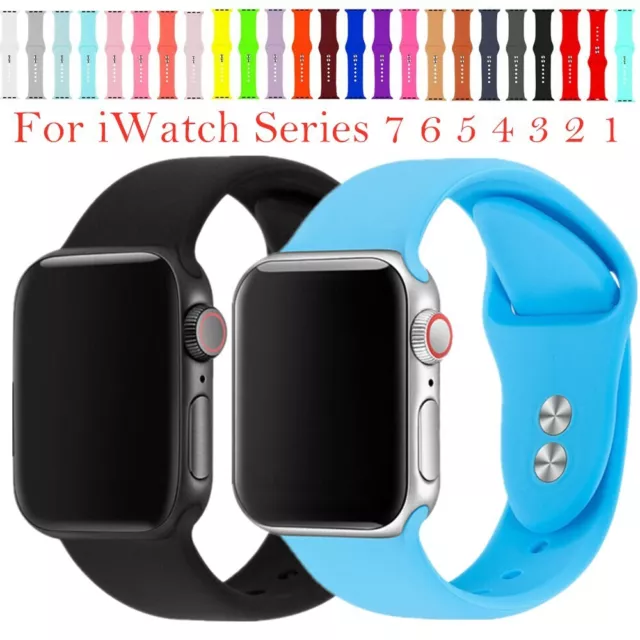 Bracelet de montre de sport en silicone pour Apple Watch Series 7 6 5 4 3 2 1