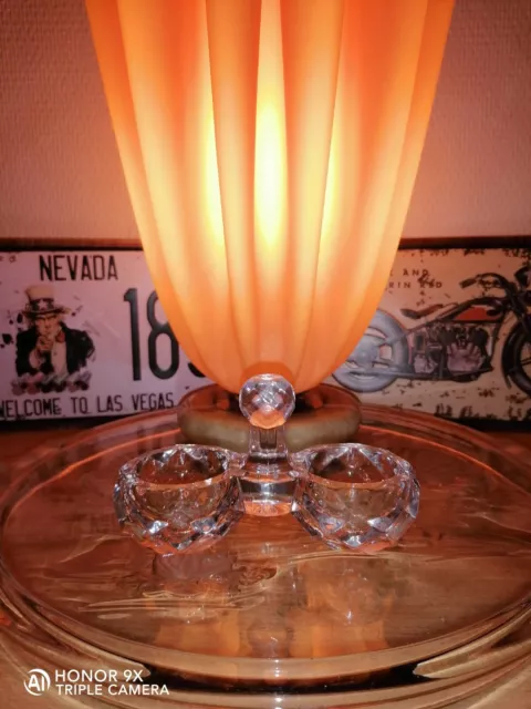 ANCIENNE SALIERE EN CRISTAL Signé BACCARAT ART DE TABLE VINTAGE.