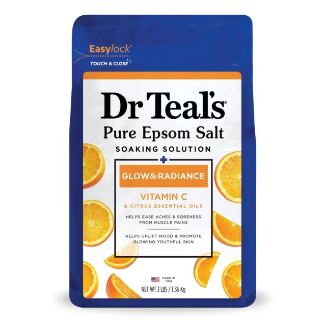 Dr Teal's Salt Soak with Pure Epsom Salt, Glow & Radiance