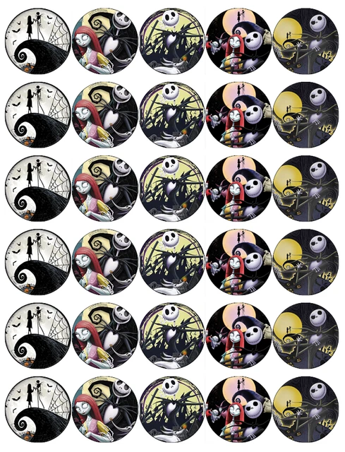 30X NIGHTMARE BEFORE Christmas Cupcake Toppers Edible Wafer Paper Fairy ...