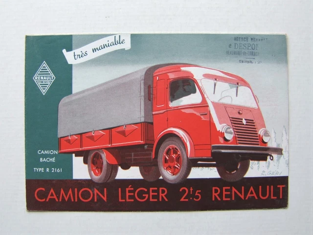 Catalogue, brochure, camion, truck, Renault utilitaire 2,5 t type R 2161