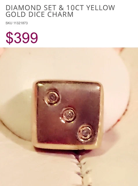 10K MICHAEL HILL Emma Roe Dice Charm With Diamonds, SKU11321873