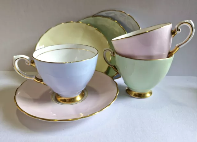 Tuscan Fine English Bone China 8/pc Pastel Tea Cup and Saucer Set