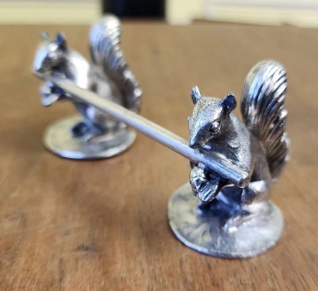 Silver Plated Figural Squirrel Knife Rest VTG Hunting Reed Barton Antique Old