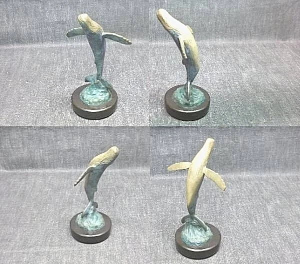 Wyland Bouncing Whale Bronze Sculpture Limited Edition Signed 172/950 H:7" Wyland Bouncing Whale Bronze Sculpture Limited Edition Signed 172/950 H:7"