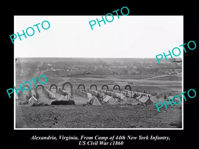 Us Civil War Historic Photo Of Alexandria Virginia New York Infantry Camp 1860