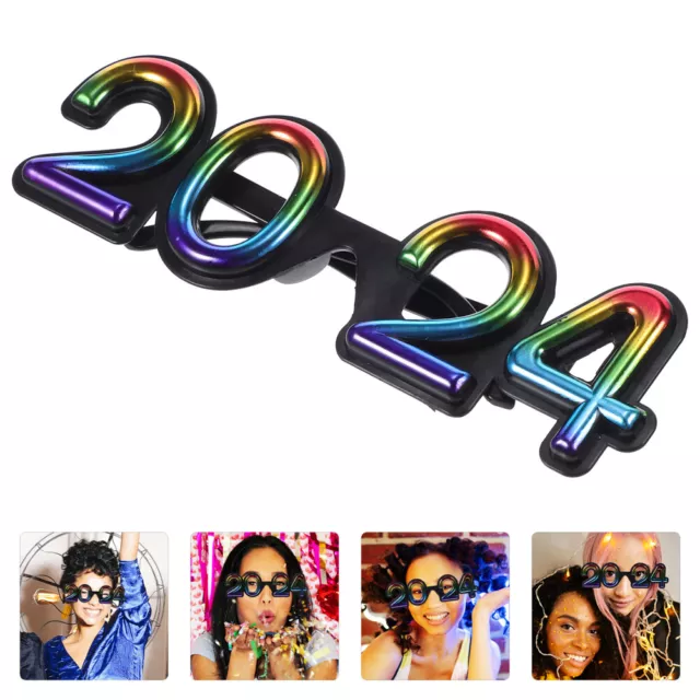 2024 NEW YEAR Party Glasses Frame Graduation Photo Props Decorations 5