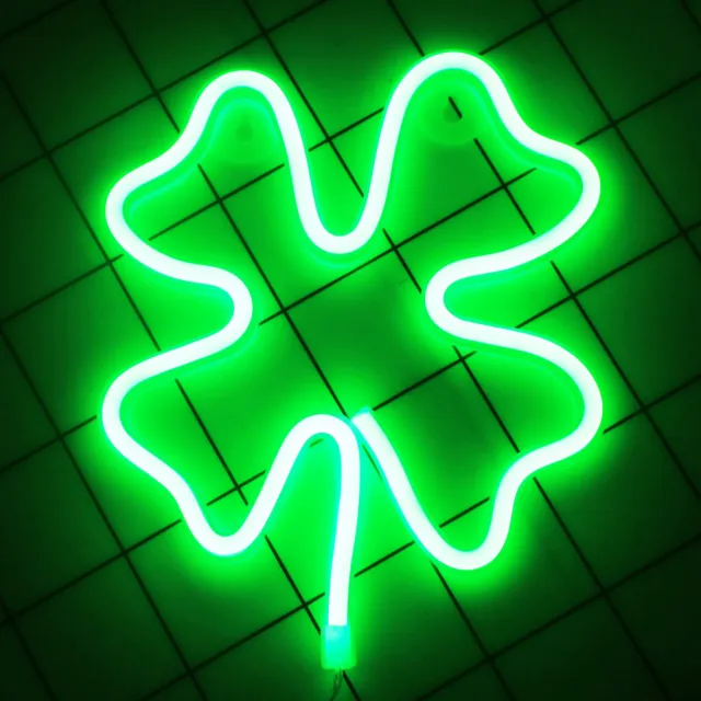 Shamrock Lighted St Patricks Day Outdoor Decorations Neon Green Clover Decor