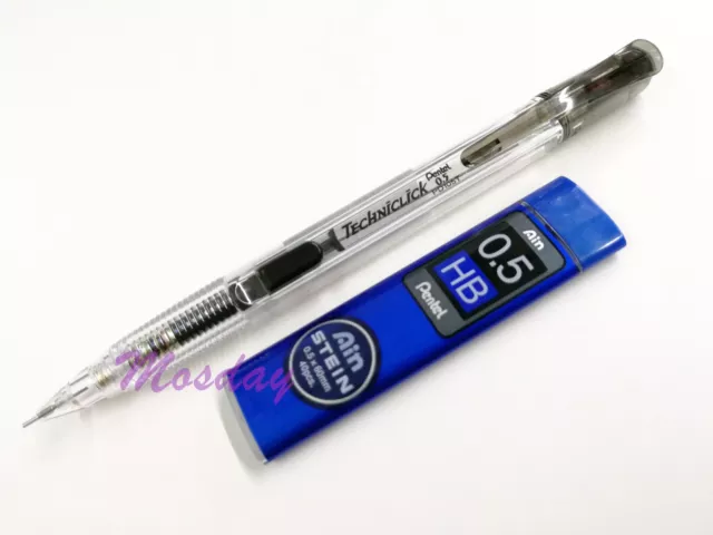 Pentel TECHNICLICK PD105T Mechanical Pencil 0.5mm Extra Fine + Leads, BLUE 3