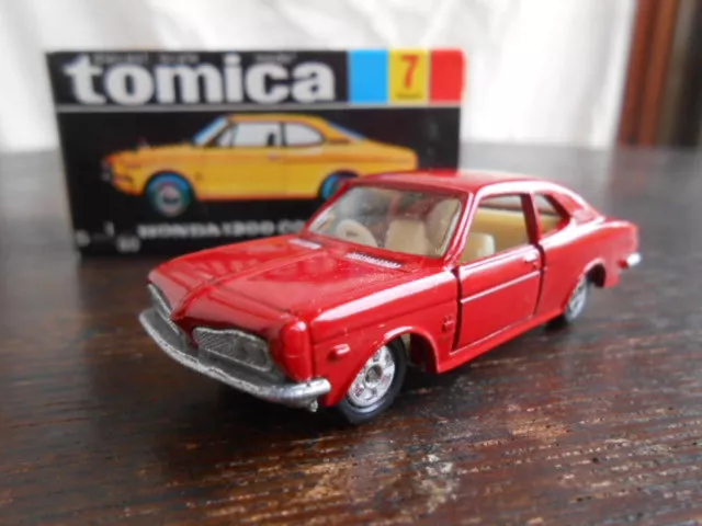 TOMY TOMICA Honda 1300 Coupe9 Diecast 1/60 Scale No.7 Red Made in Japan Boxed 2