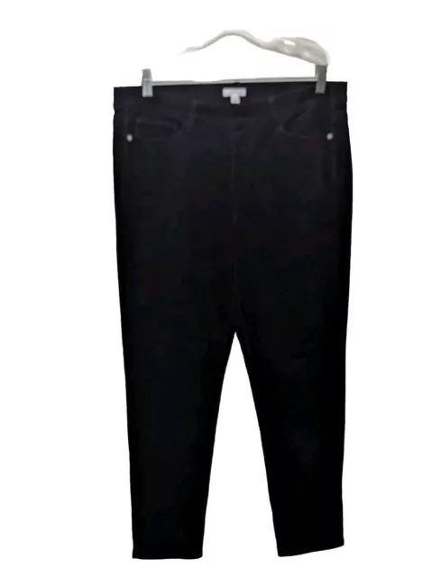 NWT J Jill Authentic Fit Pull On Corduroy Pants Womens M Black