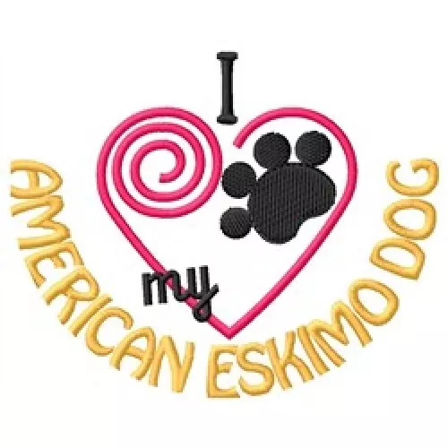 I "Heart" My American Eskimo Dog Long-Sleeved T-Shirt 1331-2 Size S - XXL
