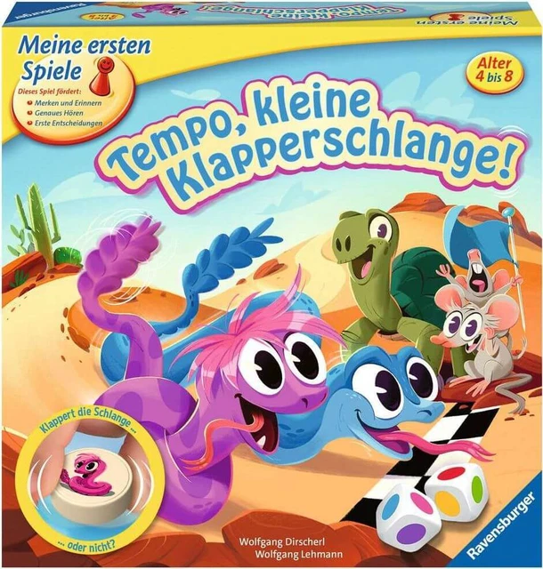 Ravensburger 20950 - Tempo, kleine Klapperschlange - Wettlauf- und Merkspiel fü