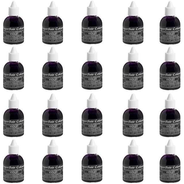 50 x Sugarflair VIOLET Edible Food Colour Liquid For Airbrushing Cake Decorating