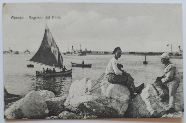 Ancona - Ingresso del Porto - cartolina viaggiata 1923