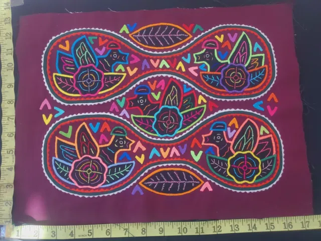 Panama Kuna Mola Folk Art Reverse Applique Embroidery Quilted 1909