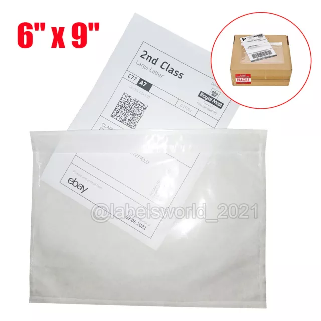 6" x 9" Clear Packing List Invoice Shipping Label Self Envelopes Pouches Bag USA