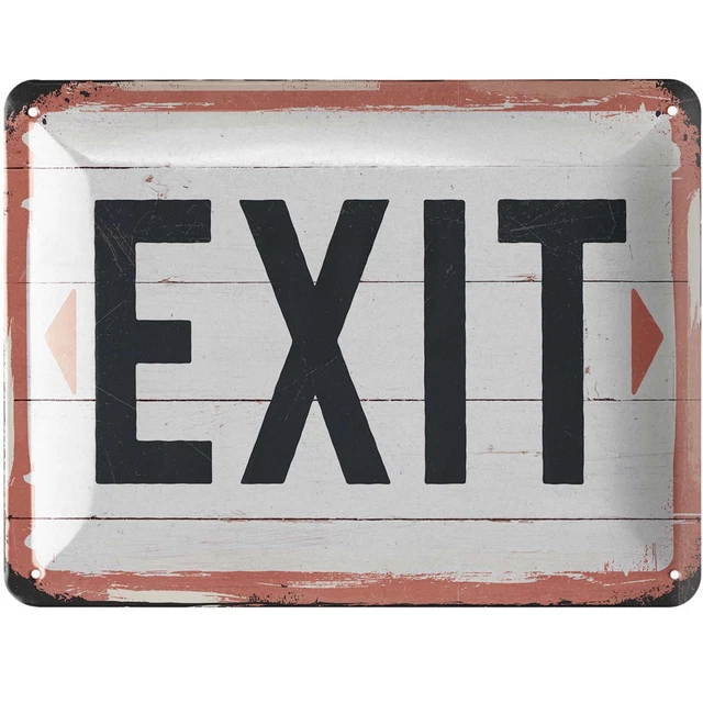 Retro Letrero de Metal Exit Signo De Nostalgia Salida Firmar Vintage Placa 15x20