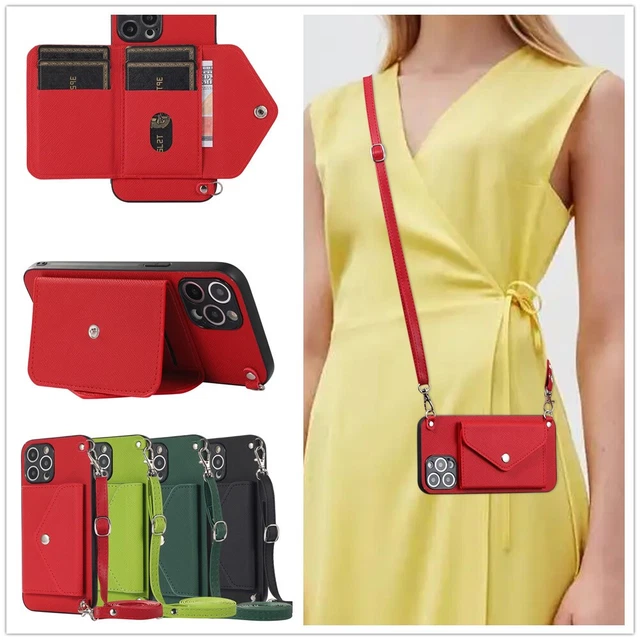 For iPhone Huawei Crossbody Wallet Bag Stand Fashion Women Girl Phone Case Cover