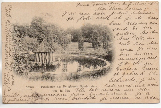 NANCY - CPA 54 - Ecoles - Pensionnat des Dominicaines - Le parc - Cpa déchirée