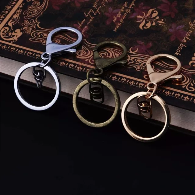 5PCS Metal Classic Clips Swivel Lobster Clasp KeyRing Split Ring Key Chain