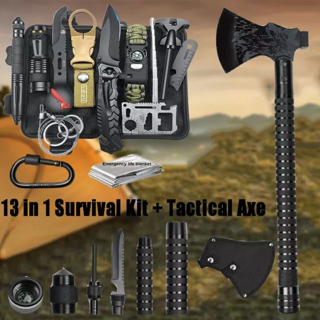 Survival Emergency Camping Hiking Axe Saw Gear Kit Tactical Hatchet Tool Hunting