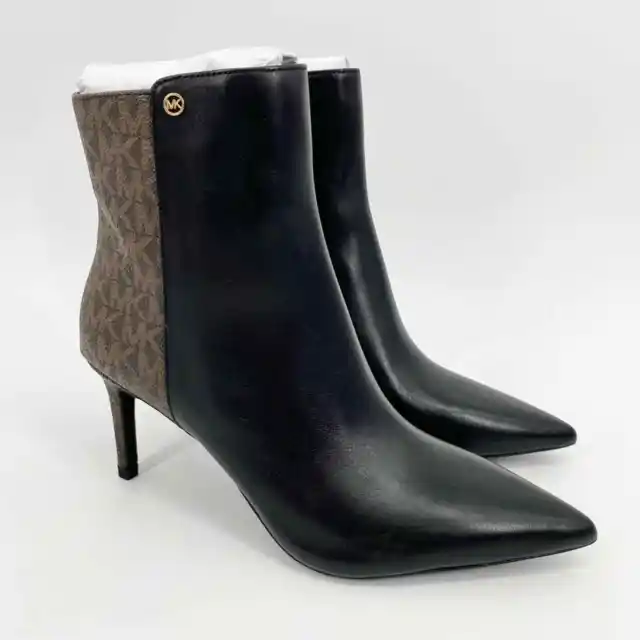 MICHAEL MICHAEL KORS NWOB Alina Flex Leather Logo Ankle Boot Black Size 6