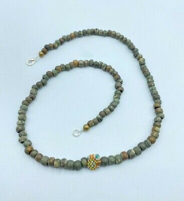 Traditional Vintage Jewelry Antique Ancient Bronze ,Mosaic Glass Beads Necklace