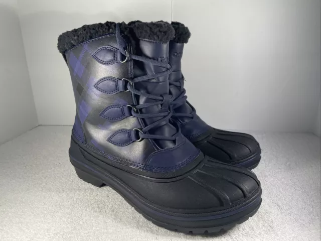 CROCS ALLCAST II Luxe Duck Boots womens Size 6 Lined Fur Trim