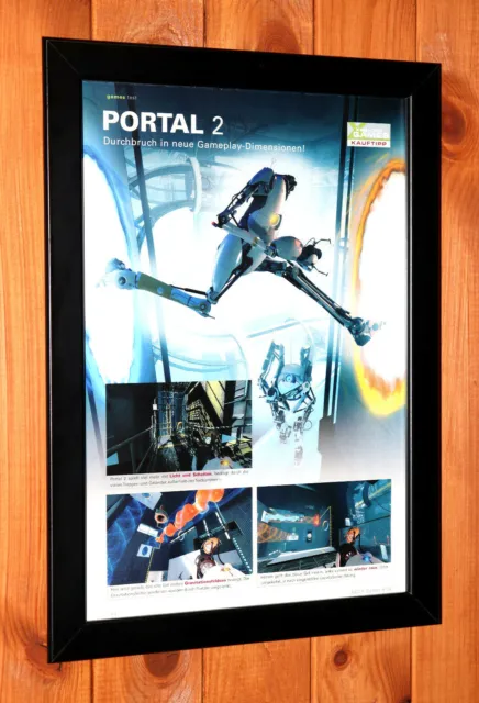 2011 Portal 2 video game Rare Small Poster / Ad Page Framed PS3 Xbox 360 Live 2