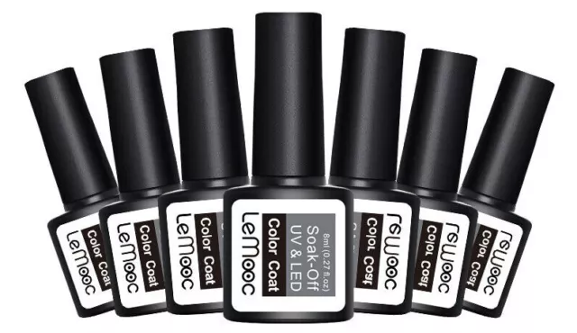 Nail Gel Polish Soak Off UV LED LEMOOC® Colour Manicure Base Top Matte Coat 8ml