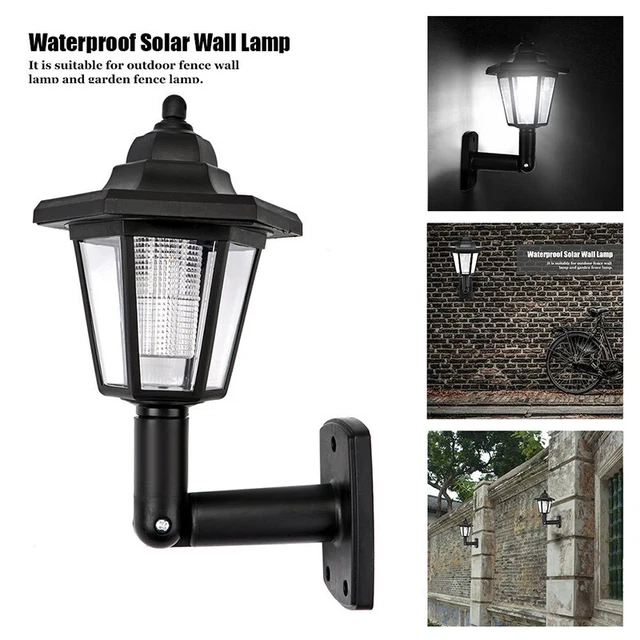 OUTDOOR SOLAR POWERED Wall Lantern LED Lights Garden Pathway Landscape