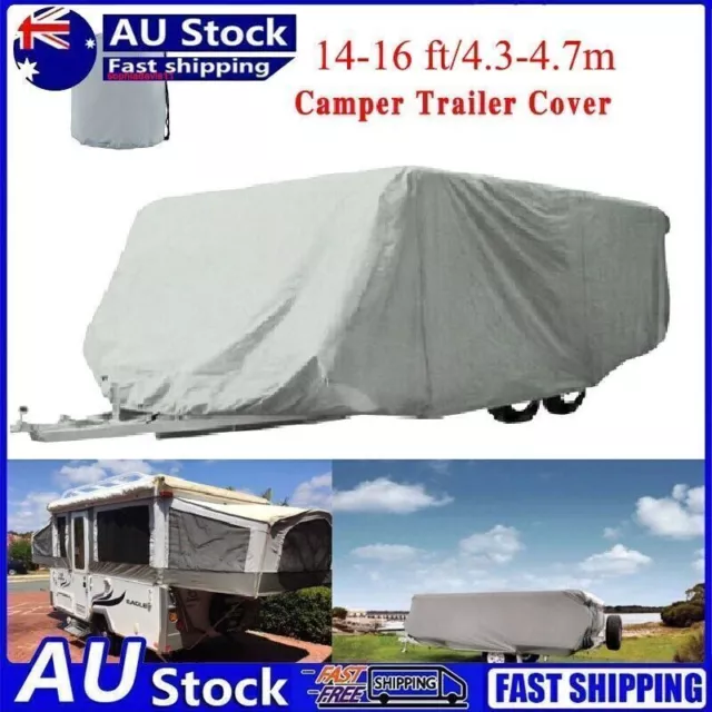 Camper Trailer Cover 14-16 ft 4.3-4.7m Jayco Swan Free Chocks Caravan RV Outdoor