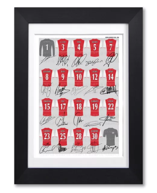 Arsenal The Invincibles 2003/04 Squad Team Signed Poster Photo Shirt Framed Gift