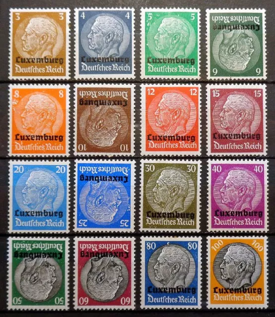 Dt. Besetzung Luxemburg Nr. 1 - 16 kompletter Satz postfrisch / ungebr. full set