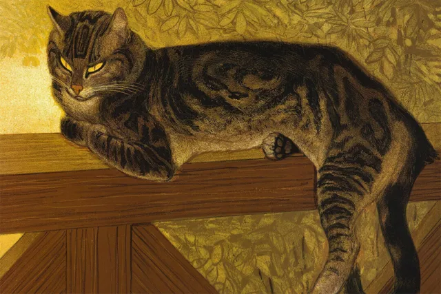 361258 Cat Tabby Resting Artist Steinlen Fine Nouveau Art Print Poster UK