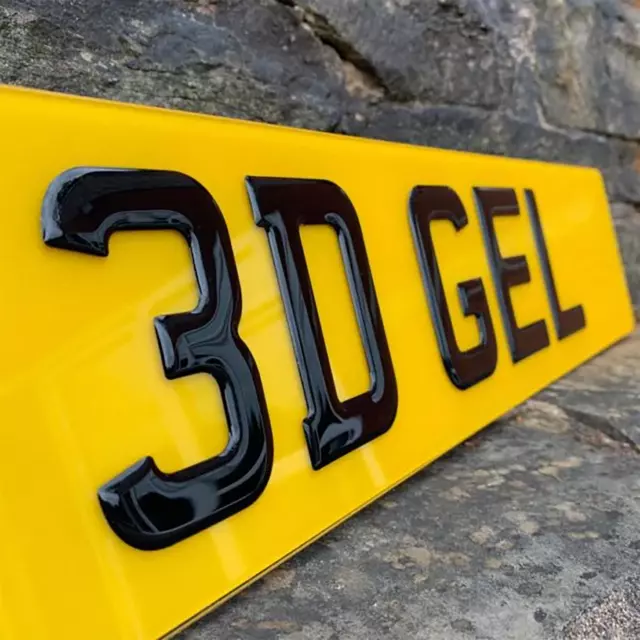 PAIR OF PREMIUM 3D GEL MOT/ROAD Legal Car Registration Number Plates 4D Raised