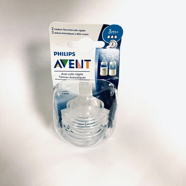 Philips Avent Anti-colic Baby Bottle Medium Flow Nipple, 2pk