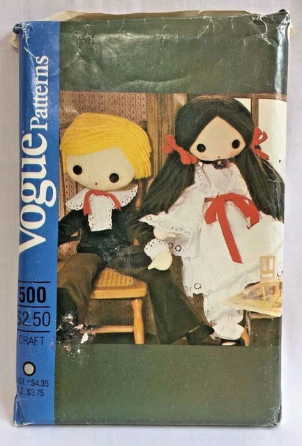 1990s Vogue Sewing Pattern 500 32" Boy & Girl Doll & Outfits Vintage UNCUT 1939