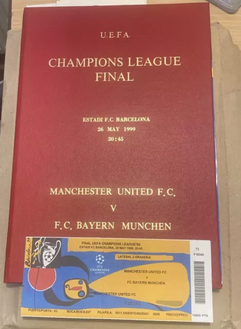 Manchester United Vs Bayern Champions League Final 1999 Hardback Prog & Tick VGC