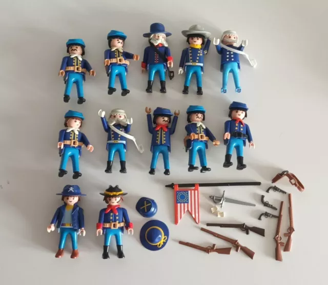 Playmobil Western Nordstaatler/Nordstaaten Kavallerie Infanterie 12x Soldat; ACW