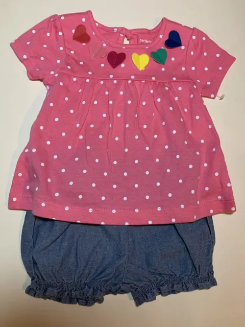 Carter’s Short Sleeve Top & Shorts Outfit 2 Piece Set Size 6m